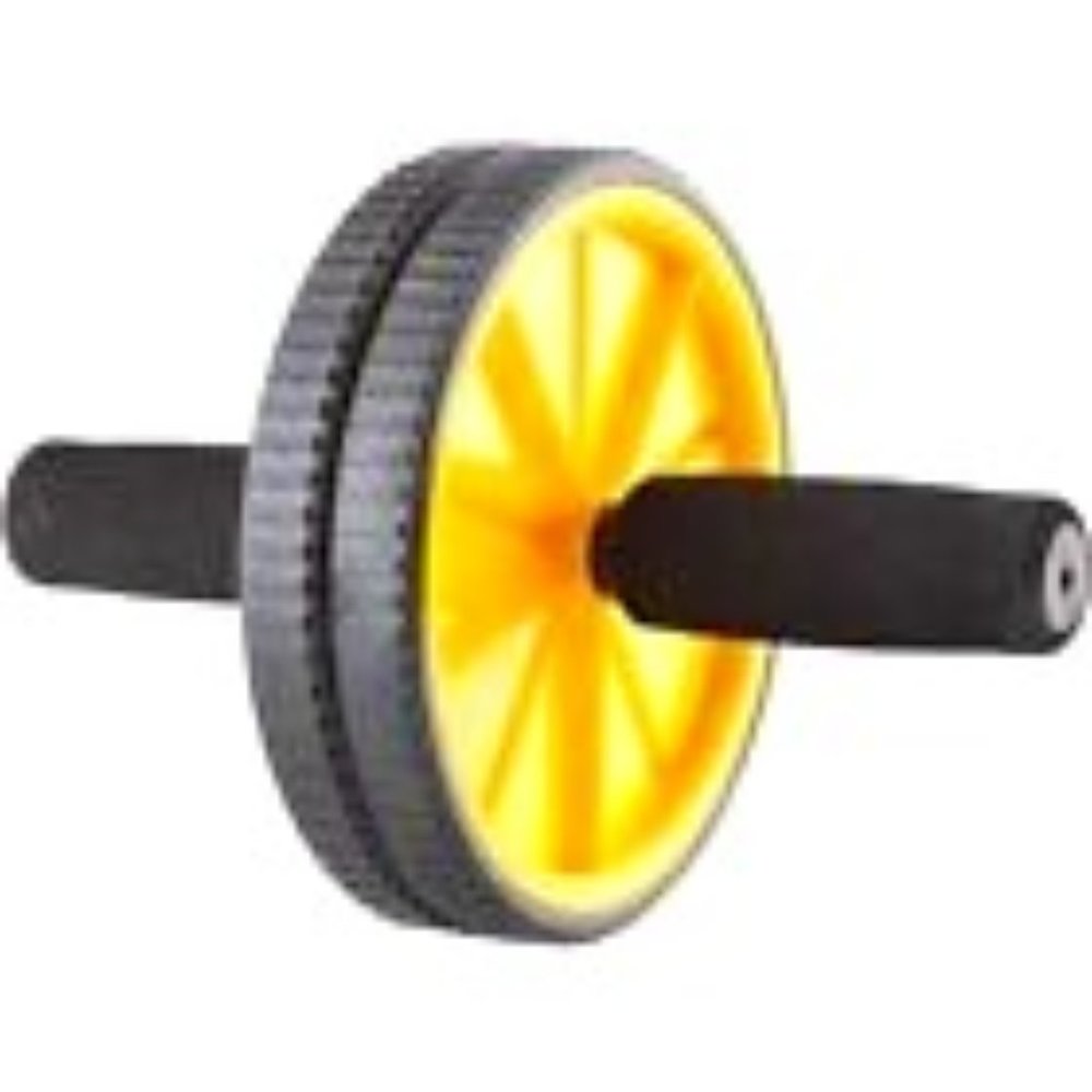 Dual Wheel Foam Grip Ab Roller Ab Wheel Yellow Gold's Gym Preowned